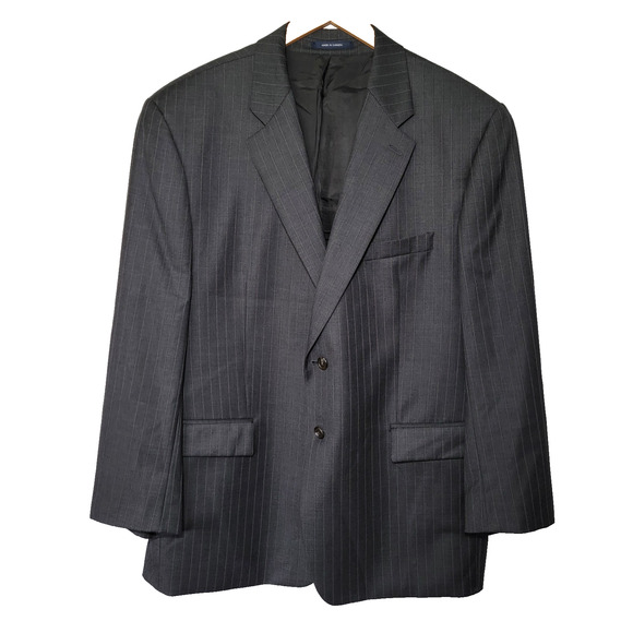 Lauren Ralph Lauren Blazer Suit Jacket Sport Coat 48R 100% Wool Canada Pinstripe - Picture 1 of 9